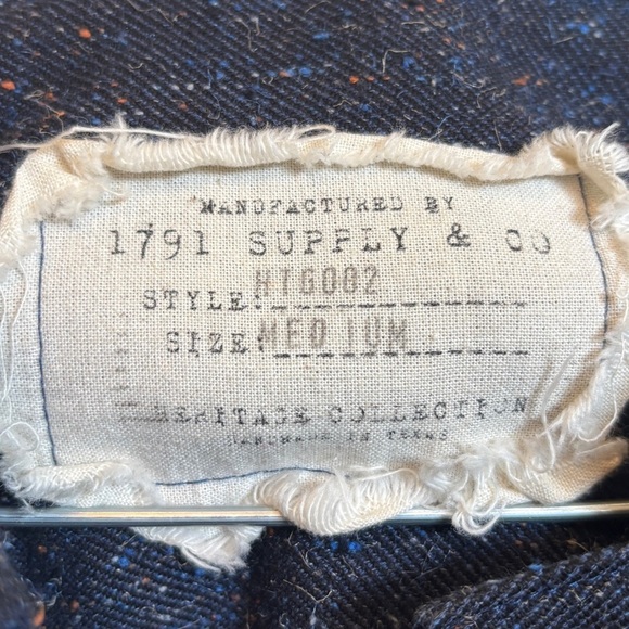 1791 Supply & Men's Navy Shirt Jacket Snap Shacket Tweed Flannel Layering Medium - Picture 7 of 9